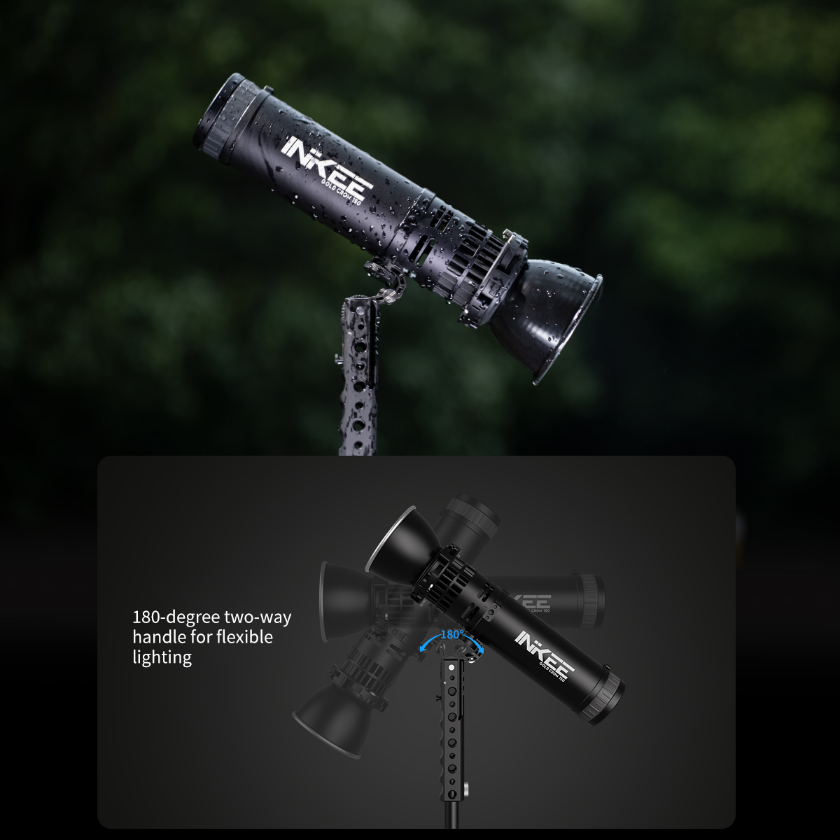GC150/60/30W Portable LED Video Light, Bi-Color 2600K-6500K for Live Streaming &